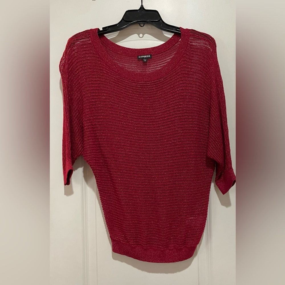 Express Red sparkly Sweater size extra small